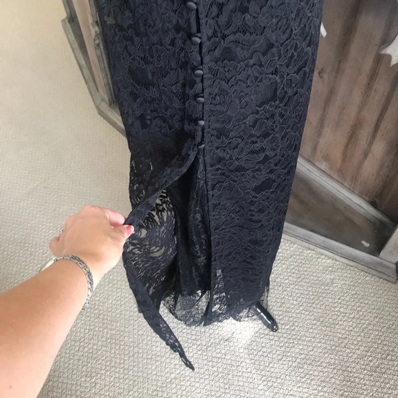 Adam Lippes Layered Lace Long Dress Black Designer Women’s 6 - Picture 5 of 7